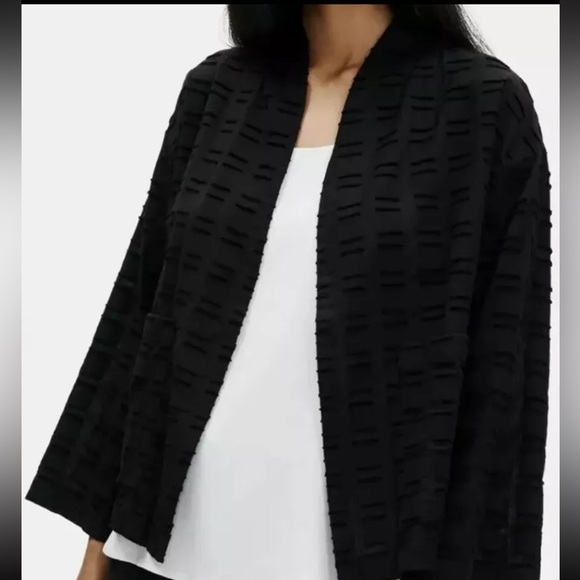 Eileen Fisher Org. Cotton Elbow Sleeve Kimono Jacket Large NWT - Picture 1 of 7